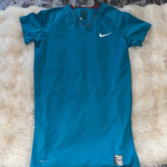 Nike Teal V-Neck Dri-FIT Shirt - Picture 1 of 3